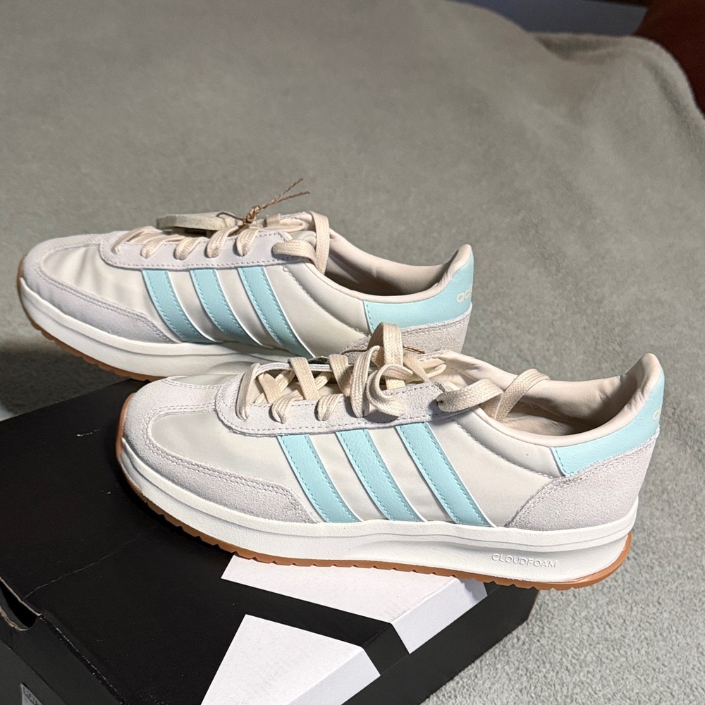 Adidas Women's Run 70’s 2.0 Semi Flash Aqua / Off White - Picture 8 of 10